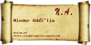 Nieder Adélia névjegykártya